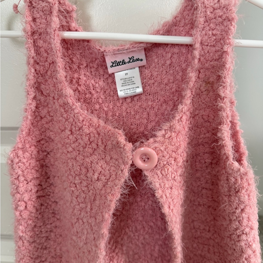 Little Lass Soft Pink Knit Vest
